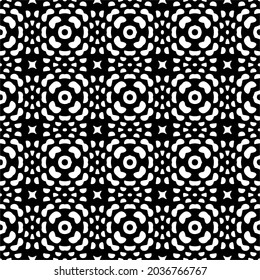 floral seamless pattern background.Geometric ornament for wallpapers and backgrounds. Black and white pattern.