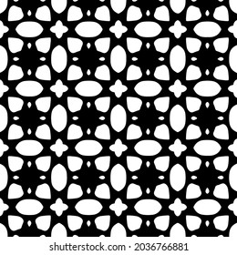 floral seamless pattern background.Geometric ornament for wallpapers and backgrounds. Black and white pattern.