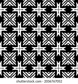 floral seamless pattern background.Geometric ornament for wallpapers and backgrounds. Black and white pattern.
