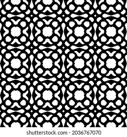 floral seamless pattern background.Geometric ornament for wallpapers and backgrounds. Black and white pattern.