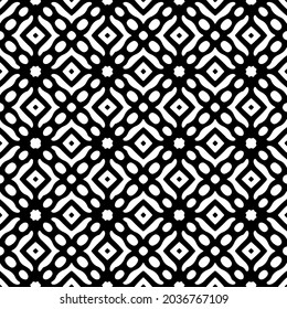 floral seamless pattern background.Geometric ornament for wallpapers and backgrounds. Black and white pattern.