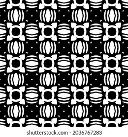 floral seamless pattern background.Geometric ornament for wallpapers and backgrounds. Black and white pattern.