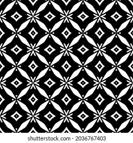 floral seamless pattern background.Geometric ornament for wallpapers and backgrounds. Black and white pattern.