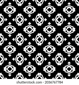 fondo de patrón sin costuras floral.Ornamento geométrico para fondos de paredes y fondos. Patrón blanco y negro.