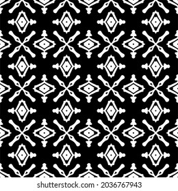 floral seamless pattern background.Geometric ornament for wallpapers and backgrounds. Black and white pattern.