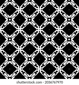 floral seamless pattern background.Geometric ornament for wallpapers and backgrounds. Black and white pattern.