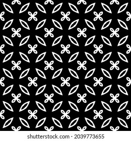 floral seamless pattern background.Geometric ornament for wallpapers and backgrounds. Black and white pattern.