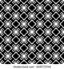 floral seamless pattern background.Geometric ornament for wallpapers and backgrounds. Black and white pattern.