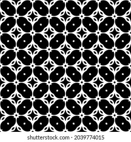 floral seamless pattern background.Geometric ornament for wallpapers and backgrounds. Black and white pattern.