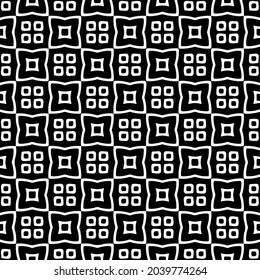 Blumenmuster nahtloser Hintergrund.Geometrisches Ornament für Bildschirmhintergründe und Hintergründe. Schwarz-Weiß-Muster.