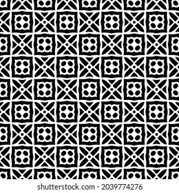 fondo de patrón sin costuras floral.Ornamento geométrico para fondos de paredes y fondos. Patrón blanco y negro.
