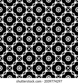 fondo de patrón sin costuras floral.Ornamento geométrico para fondos de paredes y fondos. Patrón blanco y negro.