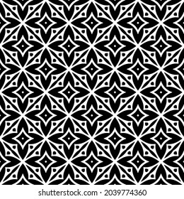 floral seamless pattern background.Geometric ornament for wallpapers and backgrounds. Black and white pattern.