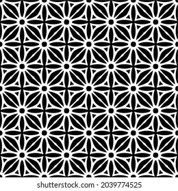 floral seamless pattern background.Geometric ornament for wallpapers and backgrounds. Black and white pattern.