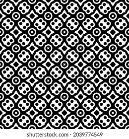 Blumenmuster nahtloser Hintergrund.Geometrisches Ornament für Bildschirmhintergründe und Hintergründe. Schwarz-Weiß-Muster.