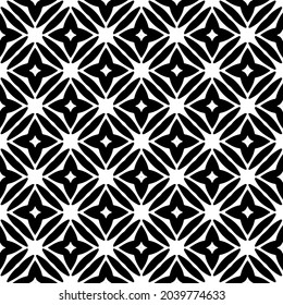 Blumenmuster nahtloser Hintergrund.Geometrisches Ornament für Bildschirmhintergründe und Hintergründe. Schwarz-Weiß-Muster.