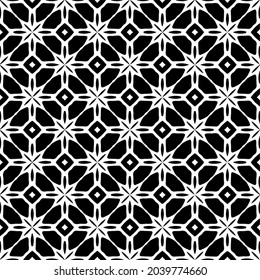 floral seamless pattern background.Geometric ornament for wallpapers and backgrounds. Black and white pattern.