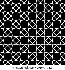 floral seamless pattern background.Geometric ornament for wallpapers and backgrounds. Black and white pattern.