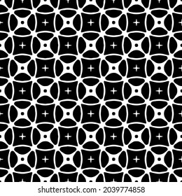 floral seamless pattern background.Geometric ornament for wallpapers and backgrounds. Black and white pattern.