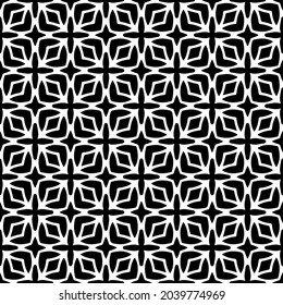 floral seamless pattern background.Geometric ornament for wallpapers and backgrounds. Black and white pattern.