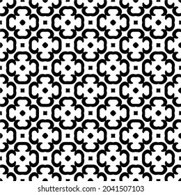 floral seamless pattern background.Geometric ornament for wallpapers and backgrounds. Black and white pattern.
