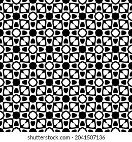 floral seamless pattern background.Geometric ornament for wallpapers and backgrounds. Black and white pattern.