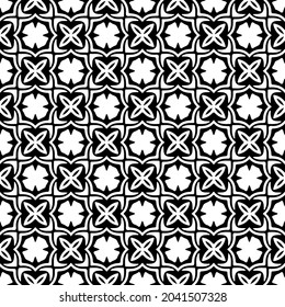 floral seamless pattern background.Geometric ornament for wallpapers and backgrounds. Black and white pattern.
