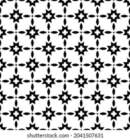 floral seamless pattern background.Geometric ornament for wallpapers and backgrounds. Black and white pattern.