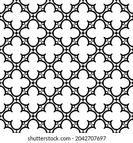 floral seamless pattern background.Geometric ornament for wallpapers and backgrounds. Black and white pattern.