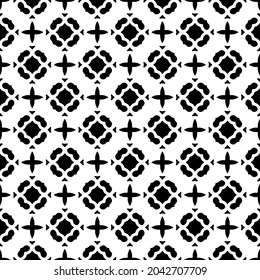 floral seamless pattern background.Geometric ornament for wallpapers and backgrounds. Black and white pattern.