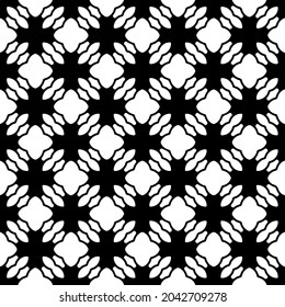 floral seamless pattern background.Geometric ornament for wallpapers and backgrounds. Black and white pattern.