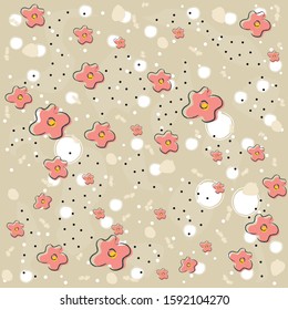 Floral Seamless Pattern. For backgrounds, wallpapers, fabric, prints, textiles, wrapping, cards, swatches, t-shirts, scrapbooks, blankets, pillows, etc. Unique Delicate Design. Vector Illustration