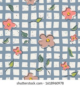 Floral Seamless Pattern. For backgrounds, wallpapers, fabric, prints, textiles, wrapping, cards, swatches, t-shirts, scrapbooks, blankets, pillows, etc. Unique Delicate Design. Vector Illustration.