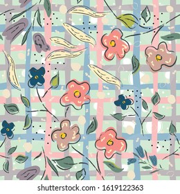 Floral Seamless Pattern. For backgrounds, wallpapers, fabric, prints, textiles, wrapping, cards, swatches, t-shirts, scrapbooks, blankets, pillows, etc. Unique Delicate Design. Vector Illustration.