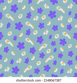 Floral seamless pattern. Backgrounds and wallpapers for invitations, cards, fabrics, packaging, textiles, posters. Vector illustration.