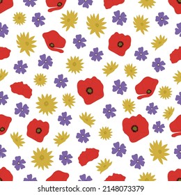 Floral seamless pattern. Backgrounds and wallpapers for invitations, cards, fabrics, packaging, textiles, posters. Vector illustration.