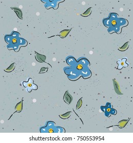 Floral Seamless Pattern. For backgrounds, wallpapers, fabric, prints, textiles, wrapping, cards, swatches, t-shirts, scrapbooks, blankets, pillows, etc. Unique Delicate Design. Vector Illustration.