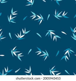 Floral Seamless Pattern with Bamboo Branches and Leaves Vector Graphic can be use for background and apparel design