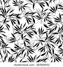 Floral seamless pattern. Bamboo leaf background. Floral seamless texture with leaves. Vector illustration