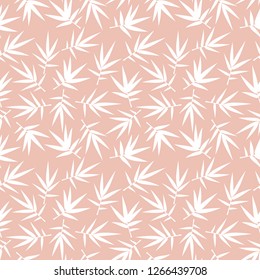 Floral seamless pattern with bamboo leaves. Abstract modern endless texture background. Vector illustration.