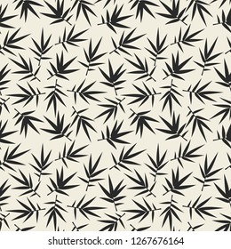 Floral seamless pattern with bamboo leaves. Abstract modern endless texture background. Vector illustration.