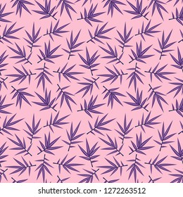 Floral seamless pattern with bamboo leaves. Abstract modern endless texture background. Vector illustration.