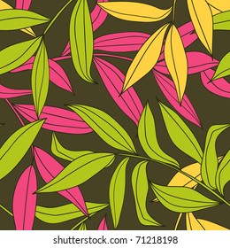 floral seamless pattern - bamboo leaves