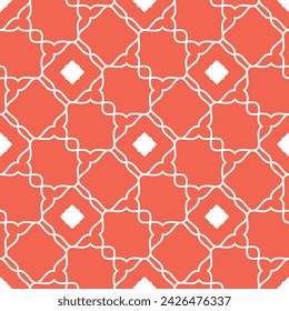 Floral seamless pattern with baroque style ornament. Modern stylish texture. Red and white. Repeating vector background.