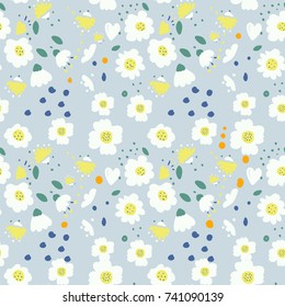 floral seamless pattern.Can be used for kids or babies shirt design, fashion print design, t-shirt, kids wear, baby shower card,celebration card/ greeting card, invitation card