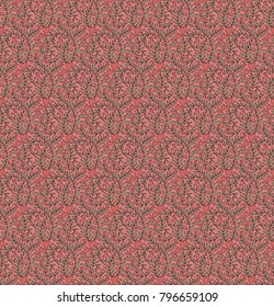 Floral seamless pattern. Beatiful repeatable decor for your design. Hand crafted blossoms and leaves. Perfect as a background.