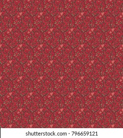 Floral seamless pattern. Beatiful repeatable decor for your design. Hand crafted blossoms and leaves. Perfect as a background.