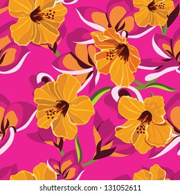 Floral seamless pattern with beautiful flowers, hand-drawing. Vector illustration.