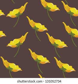 Floral seamless pattern with beautiful flowers, hand-drawing. Vector illustration.
