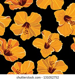 Floral seamless pattern with beautiful flowers, hand-drawing. Vector illustration.